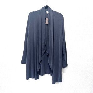 J. Jill Navy Open gray Front Cardigan 1X